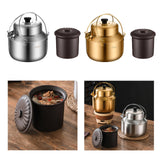 Maxbell Stew Cooker with Handle Stockpot Stovetop Pot for RV Travel Breakfast Fruits Silver