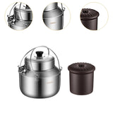 Maxbell Stew Cooker with Handle Stockpot Stovetop Pot for RV Travel Breakfast Fruits Silver