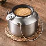 Maxbell Stew Cooker with Handle Stockpot Stovetop Pot for RV Travel Breakfast Fruits Silver