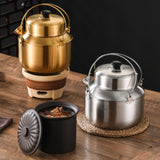 Maxbell Stew Cooker with Handle Stockpot Stovetop Pot for RV Travel Breakfast Fruits Silver