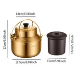 Maxbell Stew Cooker with Handle Stockpot Stovetop Pot for RV Travel Breakfast Fruits Gold