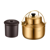 Maxbell Stew Cooker with Handle Stockpot Stovetop Pot for RV Travel Breakfast Fruits Gold