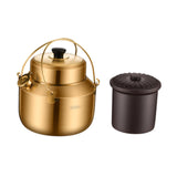 Maxbell Stew Cooker with Handle Stockpot Stovetop Pot for RV Travel Breakfast Fruits Gold