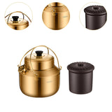 Maxbell Stew Cooker with Handle Stockpot Stovetop Pot for RV Travel Breakfast Fruits Gold