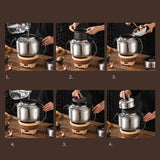 Maxbell Stew Cooker with Handle Stockpot Stovetop Pot for RV Travel Breakfast Fruits Gold