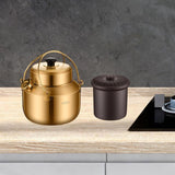 Maxbell Stew Cooker with Handle Stockpot Stovetop Pot for RV Travel Breakfast Fruits Gold