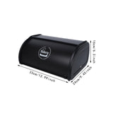 Maxbell Metal Bread Box Kitchen Counter Roll Top Bread Bin for Home Entrance Cookies Black