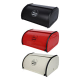 Maxbell Metal Bread Box Kitchen Counter Roll Top Bread Bin for Home Entrance Cookies Black