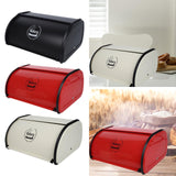 Maxbell Metal Bread Box Kitchen Counter Roll Top Bread Bin for Home Entrance Cookies Black