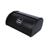 Maxbell Metal Bread Box Kitchen Counter Roll Top Bread Bin for Home Entrance Cookies Black