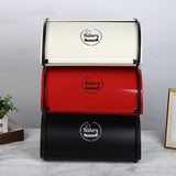 Maxbell Metal Bread Box Kitchen Counter Roll Top Bread Bin for Home Entrance Cookies Black