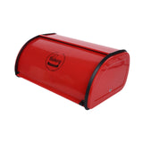 Maxbell Metal Bread Box Kitchen Counter Roll Top Bread Bin for Home Entrance Cookies Red