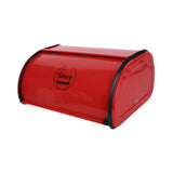 Maxbell Metal Bread Box Kitchen Counter Roll Top Bread Bin for Home Entrance Cookies Red