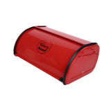 Maxbell Metal Bread Box Kitchen Counter Roll Top Bread Bin for Home Entrance Cookies Red