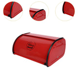 Maxbell Metal Bread Box Kitchen Counter Roll Top Bread Bin for Home Entrance Cookies Red