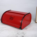 Maxbell Metal Bread Box Kitchen Counter Roll Top Bread Bin for Home Entrance Cookies Red