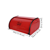 Maxbell Metal Bread Box Kitchen Counter Roll Top Bread Bin for Home Entrance Cookies Red