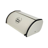 Maxbell Metal Bread Box Kitchen Counter Roll Top Bread Bin for Home Entrance Cookies White