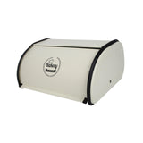 Maxbell Metal Bread Box Kitchen Counter Roll Top Bread Bin for Home Entrance Cookies White