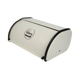 Maxbell Metal Bread Box Kitchen Counter Roll Top Bread Bin for Home Entrance Cookies White