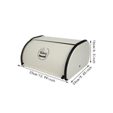 Maxbell Metal Bread Box Kitchen Counter Roll Top Bread Bin for Home Entrance Cookies White