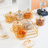 Maxbell Dried Fruit Tray Nut and Candy Serving Tray with Lid for Living Room 3 grids