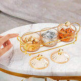 Maxbell Dried Fruit Tray Nut and Candy Serving Tray with Lid for Living Room 3 grids