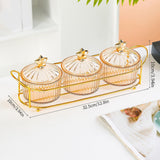 Maxbell Dried Fruit Tray Nut and Candy Serving Tray with Lid for Living Room 3 grids