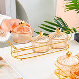Maxbell Dried Fruit Tray Nut and Candy Serving Tray with Lid for Living Room 3 grids