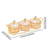 Maxbell Dried Fruit Tray Nut and Candy Serving Tray with Lid for Living Room 3 grids