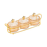 Maxbell Dried Fruit Tray Nut and Candy Serving Tray with Lid for Living Room 3 grids