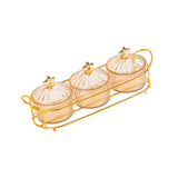 Maxbell Dried Fruit Tray Nut and Candy Serving Tray with Lid for Living Room 3 grids