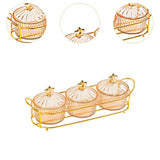 Maxbell Dried Fruit Tray Nut and Candy Serving Tray with Lid for Living Room 3 grids