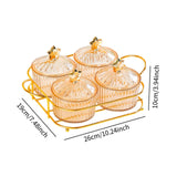 Maxbell Dried Fruit Tray Nut and Candy Serving Tray with Lid for Living Room 4 grids