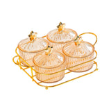 Maxbell Dried Fruit Tray Nut and Candy Serving Tray with Lid for Living Room 4 grids