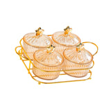 Maxbell Dried Fruit Tray Nut and Candy Serving Tray with Lid for Living Room 4 grids