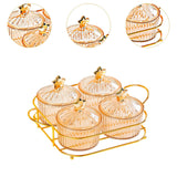 Maxbell Dried Fruit Tray Nut and Candy Serving Tray with Lid for Living Room 4 grids