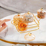 Maxbell Dried Fruit Tray Nut and Candy Serving Tray with Lid for Living Room 4 grids