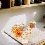 Maxbell Dried Fruit Tray Nut and Candy Serving Tray with Lid for Living Room 4 grids