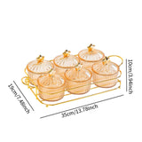 Maxbell Dried Fruit Tray Nut and Candy Serving Tray with Lid for Living Room 6 grids