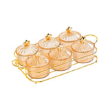 Maxbell Dried Fruit Tray Nut and Candy Serving Tray with Lid for Living Room 6 grids