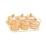 Maxbell Dried Fruit Tray Nut and Candy Serving Tray with Lid for Living Room 6 grids