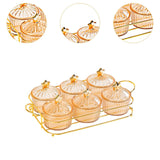 Maxbell Dried Fruit Tray Nut and Candy Serving Tray with Lid for Living Room 6 grids