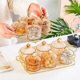 Maxbell Dried Fruit Tray Nut and Candy Serving Tray with Lid for Living Room 6 grids