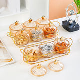 Maxbell Dried Fruit Tray Nut and Candy Serving Tray with Lid for Living Room 6 grids