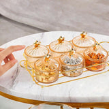 Maxbell Dried Fruit Tray Nut and Candy Serving Tray with Lid for Living Room 6 grids