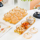 Maxbell Dried Fruit Snack Serving Plate Nut and Candy Serving Tray for Holiday Fruit 3 grid