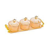 Maxbell Dried Fruit Snack Serving Plate Nut and Candy Serving Tray for Holiday Fruit 3 grid