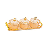Maxbell Dried Fruit Snack Serving Plate Nut and Candy Serving Tray for Holiday Fruit 3 grid