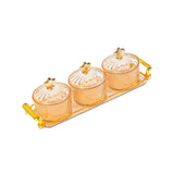 Maxbell Dried Fruit Snack Serving Plate Nut and Candy Serving Tray for Holiday Fruit 3 grid